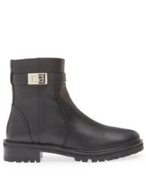 Kate Spade New York Dani Lug Sole Booties - Black Leather